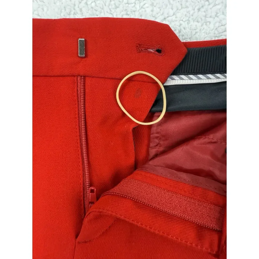 Banana Republic Avery Pants Womens 2 Red Crepe Mid Rise Straight Cropped Trouser - Picture 10 of 10